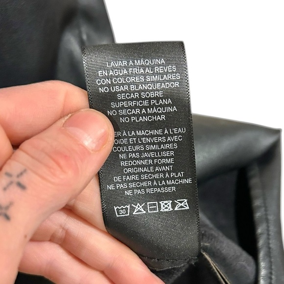 Dear John Medium Helena Sleeveless Dress Black Vegan Leather V Neck Whimsygoth - Picture 6 of 8